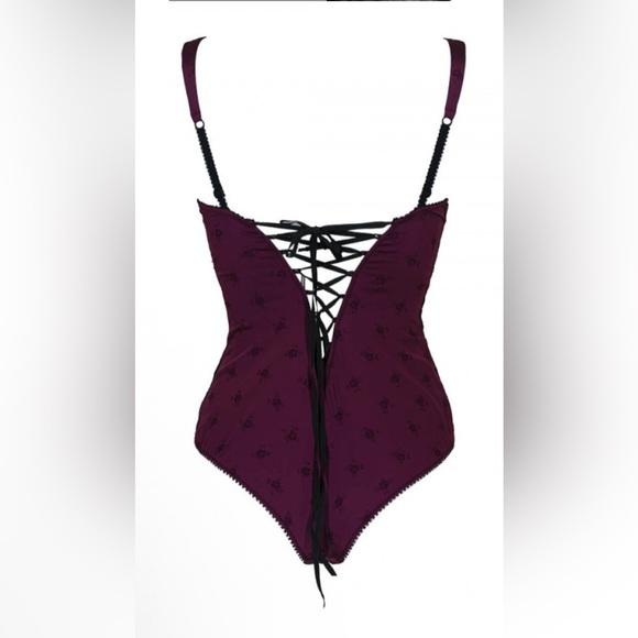 Prelude Elegant Lace Bodysuit - Purple - Picture 2 of 12